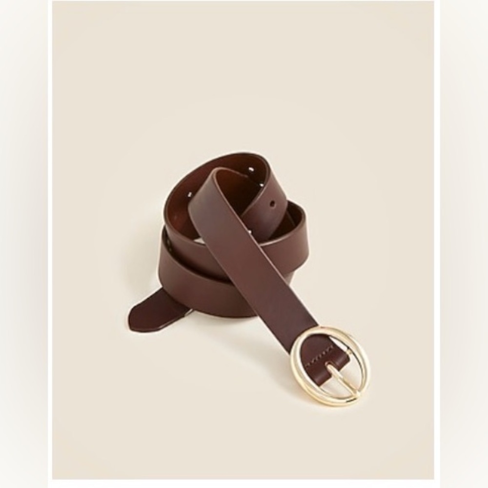 Jcrew classic Brown Suede Belt with Gold Buckle - color French press